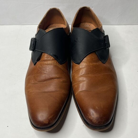 Stacy Adams Monk Strap Brown Black  Memory Foam Leather Dress Shoes Mens Sz13 W main image 6